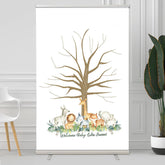 Lofaris Cute Animals Family Tree Baby Shower Welcome Sign